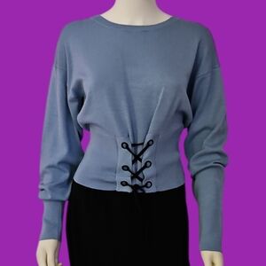 3/$30 Rue 21 Derek Heart Powder Blue Lace Up Sweater